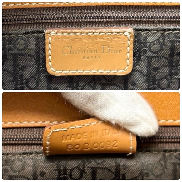 Christian Dior Vintage 2002 Logo Saddle Shoulder Tote Bag Camel Gold [106215] - Picture 15 of 15